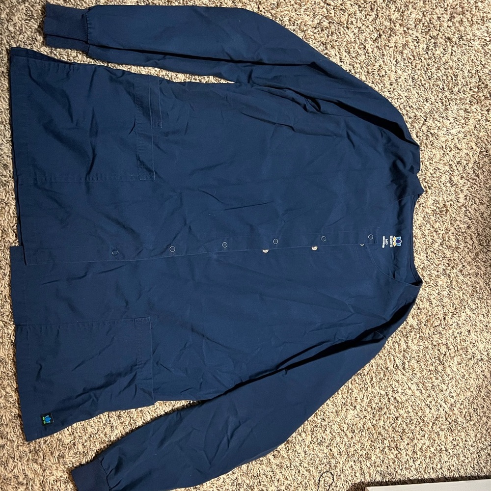Navy blue scrub jacket
